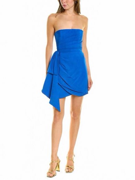Monique Lhuillier Strapless Faille Mini Dress